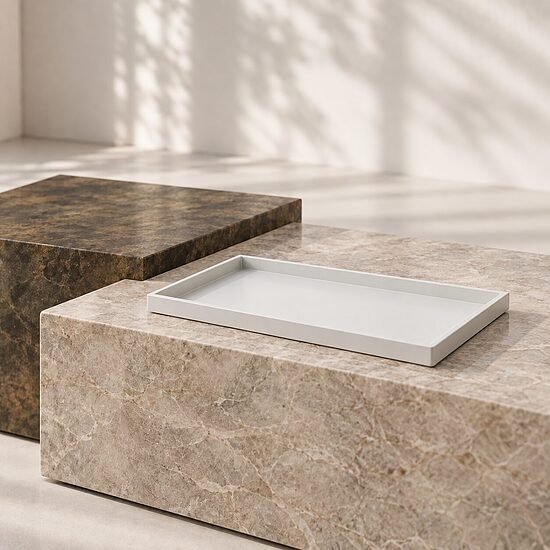 FARLUCE™ Quinta paplāte 40 × 40 cm – Silver-Grey
