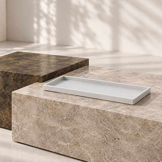 FARLUCE™ Quinta paplāte 46 × 20 cm – Silver-Grey